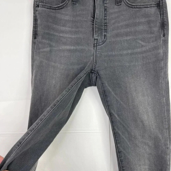 Madewell 9” Mid Rise Raw Hem Skinny Black Gray Jeans - Picture 4 of 11